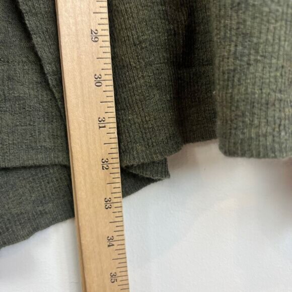 Cynthia Rowley Women's Medium Green Extra Fine Merino Wool Open Front Cardigan - Picture 5 of 10